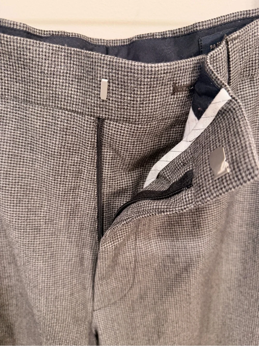 Banana Republic Men's 100% Wool Dress Pants 34/34 Brown Houndstooth